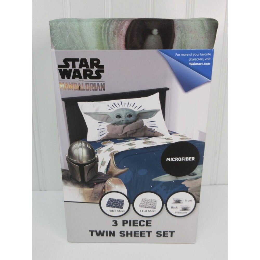 Star Wars Baby Yoda Twin Sheet Set 3pc Microfiber Kids Bedding The Mandalorian